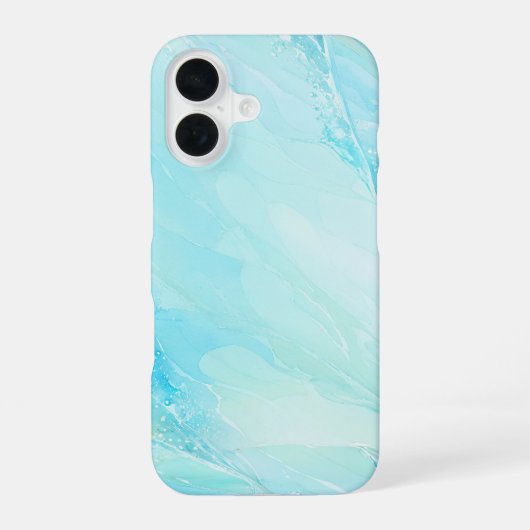 Aqua Marble Abstract Art Phone Case iPhone 16ケース (裏面)