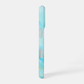 Aqua Marble Abstract Art Phone Case iPhone 16ケース (右側面)