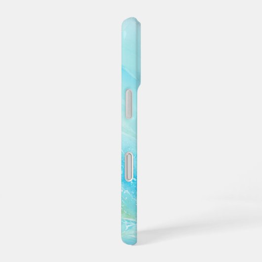 Aqua Marble Abstract Art Phone Case iPhone 16ケース (右側面)