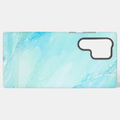 Aqua Marble Abstract Art Phone Case Samsung Galaxyケース (裏面横)