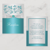 Aqua-marineおよびSilverフローラ・エンクロージャ・カード エンクロージャーカード (正面/裏面)