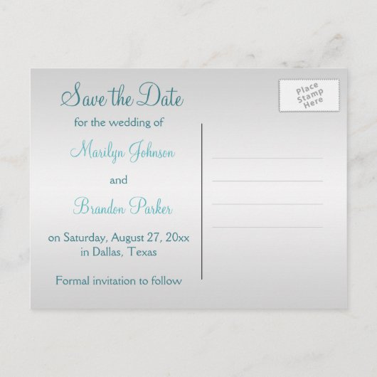 Aqua-marineとSilverのフローラ写真を保存 案内ポストカード (裏面)