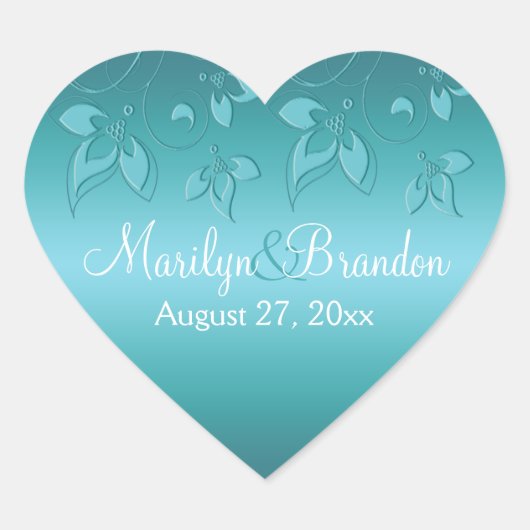 Aqua-marineフローラ1.5インチハートシール ハートシール (正面)