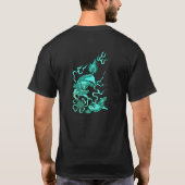 Aqua Metallic Oriental Dragon Tshirt Tシャツ (裏面)