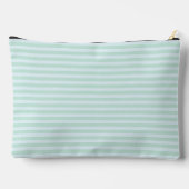Aqua Mint Stripe Vintage Tiny Initials Monogram アクセサリーポーチ (裏面)