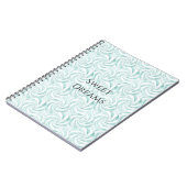 Aqua Mint White Swirls ノートブック (左側)