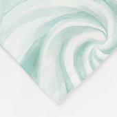 Aqua Mint White Swirls   フリースブランケット (角)