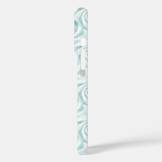 Aqua Mint White Swirls Case-Mate iPhoneケース (裏面 / 左)