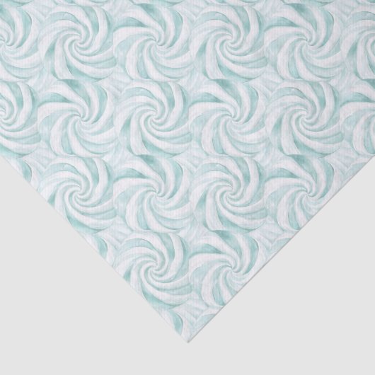 Aqua Mint White Swirls Christmas 薄葉紙 (詳細)
