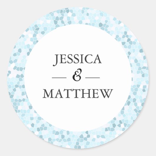 Aqua Moasic結婚's Thank you stickers ラウンドシール (正面)