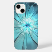Aqua Modern Flower Phone Case Case-Mate iPhoneケース (裏面)