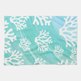 Aqua Ocean Coral Sealife キッチンタオル