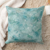 Aqua ocean crystals Throw Pillow クッション (ブランケット)