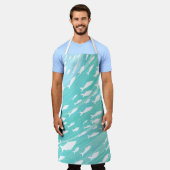Aqua Ocean Fish Nautical  エプロン (着用した状態)