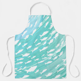 Aqua Ocean Fish Nautical  エプロン