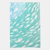 Aqua Ocean Fish Nautical  キッチンタオル (縦)