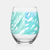 Aqua Ocean Fish Nautical  ステムなしワイングラス (右)
