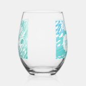 Aqua Ocean Seashells Fish Coral  ステムなしワイングラス (右)