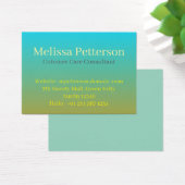 Aqua–Olive Smooth Gradient, Business Cards (デスク)
