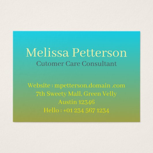 Aqua–Olive Smooth Gradient, Business Cards (正面)