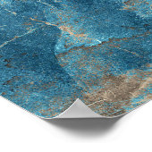 Aqua Onyx Marble：高解像度デザイン。 ポスター (角)