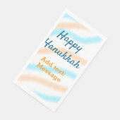 Aqua orange happy Hanukkah追加の名前の文字メッセージ (コーナー)