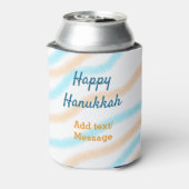 Aqua orange happy Hanukkah追加の名前の文字メッセージ 缶クーラー (缶裏面)