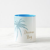 Aqua Peach White Palm Tree Gold Dream マグカップ (中央)