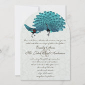 Aqua Peacocks選択した背景色 招待状 (正面)