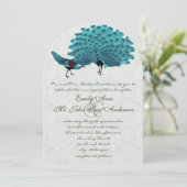 Aqua Peacocks選択した背景色 招待状 (スタンド正面)