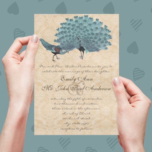 Aqua Peacocks選択した背景色 招待状