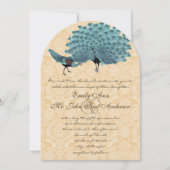 Aqua Peacocks選択した背景色 招待状 (正面)