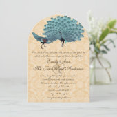 Aqua Peacocks選択した背景色 招待状 (スタンド正面)