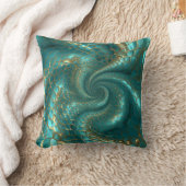 Aqua Pearlescent & Gold Mermaid Scale Pattern  クッション (ブランケット)