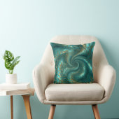 Aqua Pearlescent & Gold Mermaid Scale Pattern  クッション (椅子)