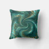 Aqua Pearlescent & Gold Mermaid Scale Pattern  クッション (裏面)