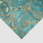 Aqua Pearlescent & Gold Mermaid Scale Pattern  薄葉紙 (詳細)