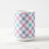 AQUA PINK PURPLE EASTER PLAID PATTERN コーヒーマグカップ (中央)