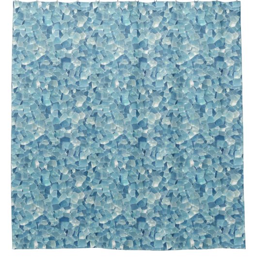 Aqua Quartz Crystal Pattern シャワーカーテン (正面)