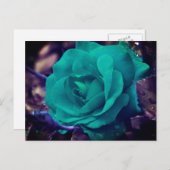 Aqua Rose Flower Personalized ポストカード (正面/裏面)