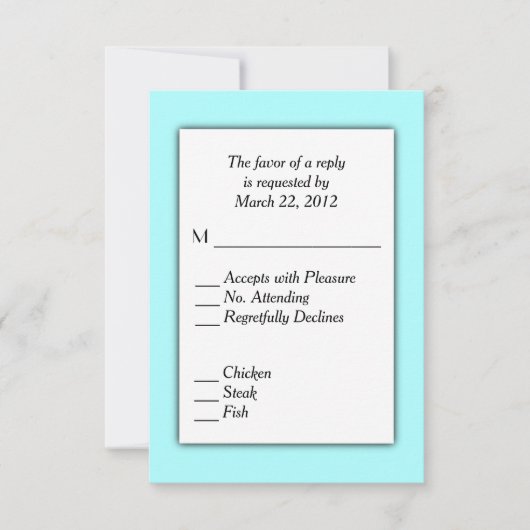Aqua RSVPとメニュー選択 出欠カード (正面)