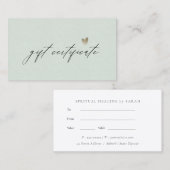 Aqua Script Silverハートギフト券 名刺 (正面/裏面)