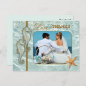 Aqua Seahorseの写真結婚ありがとうはがき ポストカード (正面/裏面)