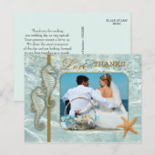 Aqua Seahorseの写真結婚ありがとうはがき ポストカード (正面/裏面)