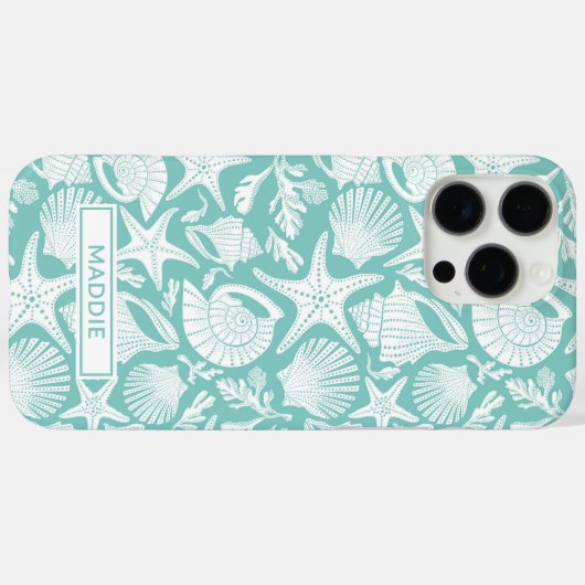 Aqua Shells Personalized Case-Mate iPhoneケース (裏面 (横))