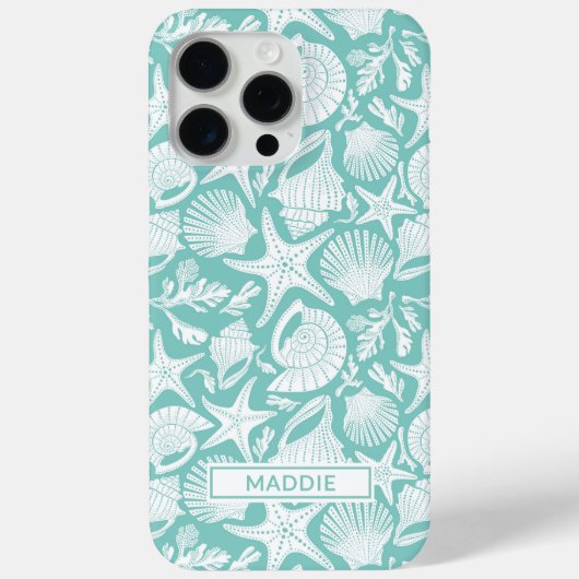 Aqua Shells Personalized Case-Mate iPhone Case iPhoneケース (裏面)