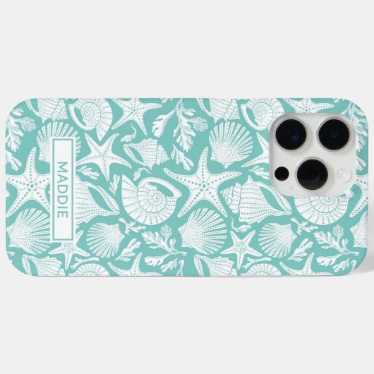 Aqua Shells Personalized Case-Mate iPhone Case iPhoneケース (裏面 (横))
