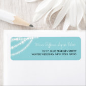 Aqua Sparkles Glow Strandsスタイリッシュのアドレ結婚ス ラベル (インサイチュ)