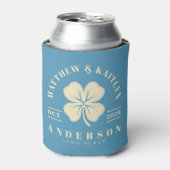Aqua Splash Irish Lucky Clover Wedding Crest 缶クーラー (缶正面)