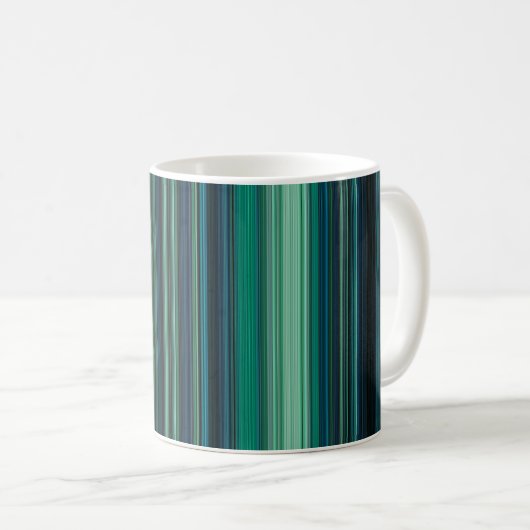 Aqua Stripes コーヒーマグカップ (正面右)